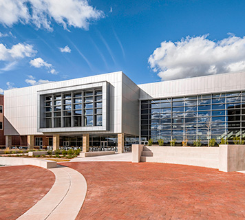 Image of a high school on a sunny day. 