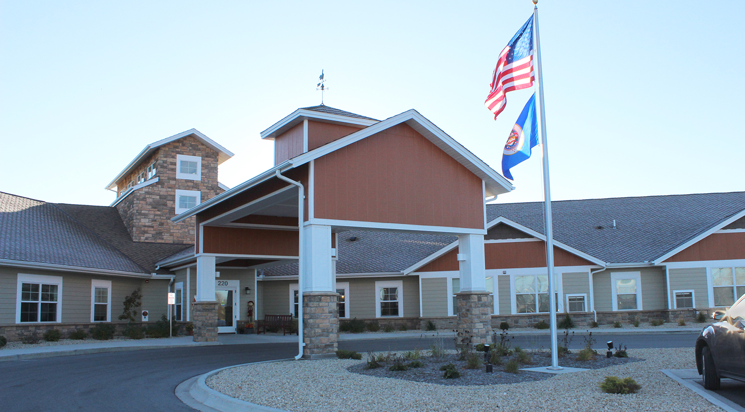 Image of the front of Long Prairie Assisted Living Building. 
