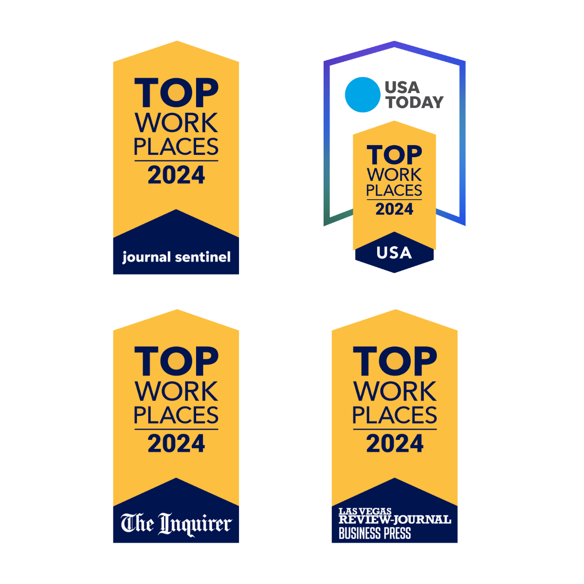 Blue and Yellow Top Places to Work Logos for 2024