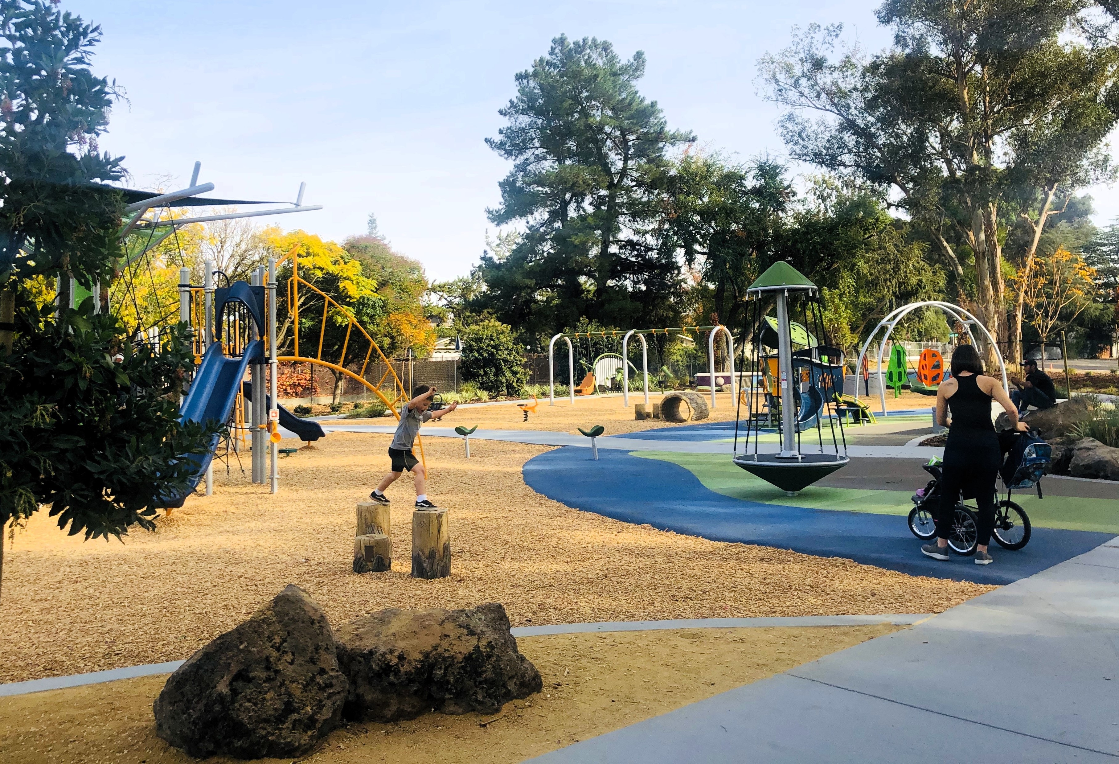 Kids playing on a playground outside